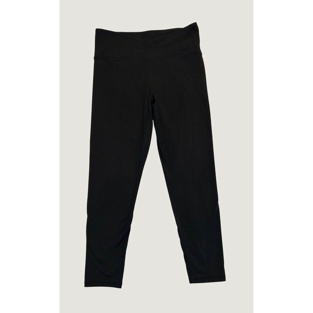Black Crossover High Waisted 7/8 Athletic Leggings Womens 1481